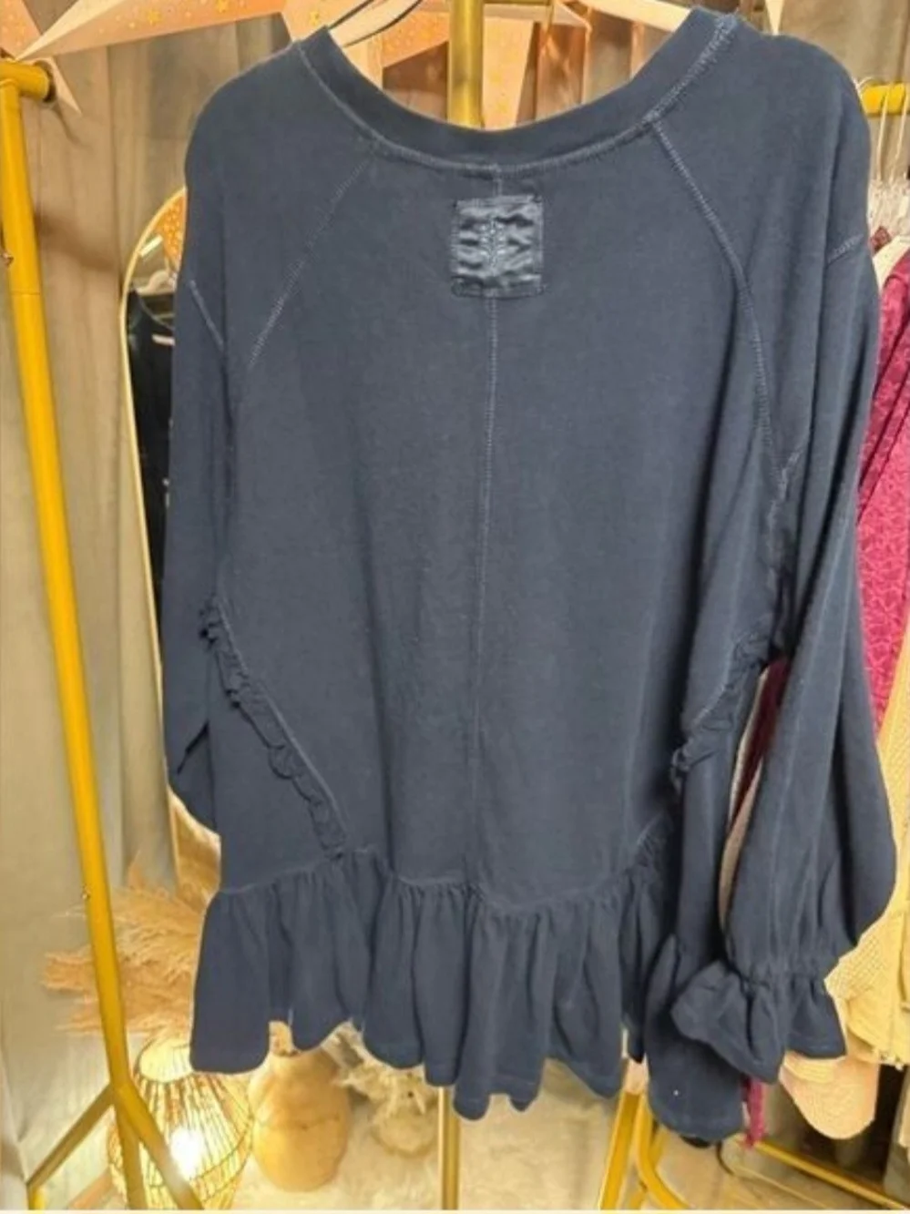NWOTFree People Fp Movement Spring Forward Floral Embroidery W/ Ruffle-Hem Tunic